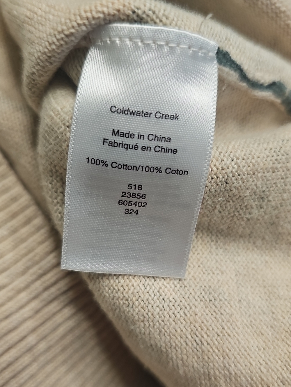 Coldwater Creek 100% Cotton Beige Crewneck Sweater with Horse Print - Picture 7 of 7